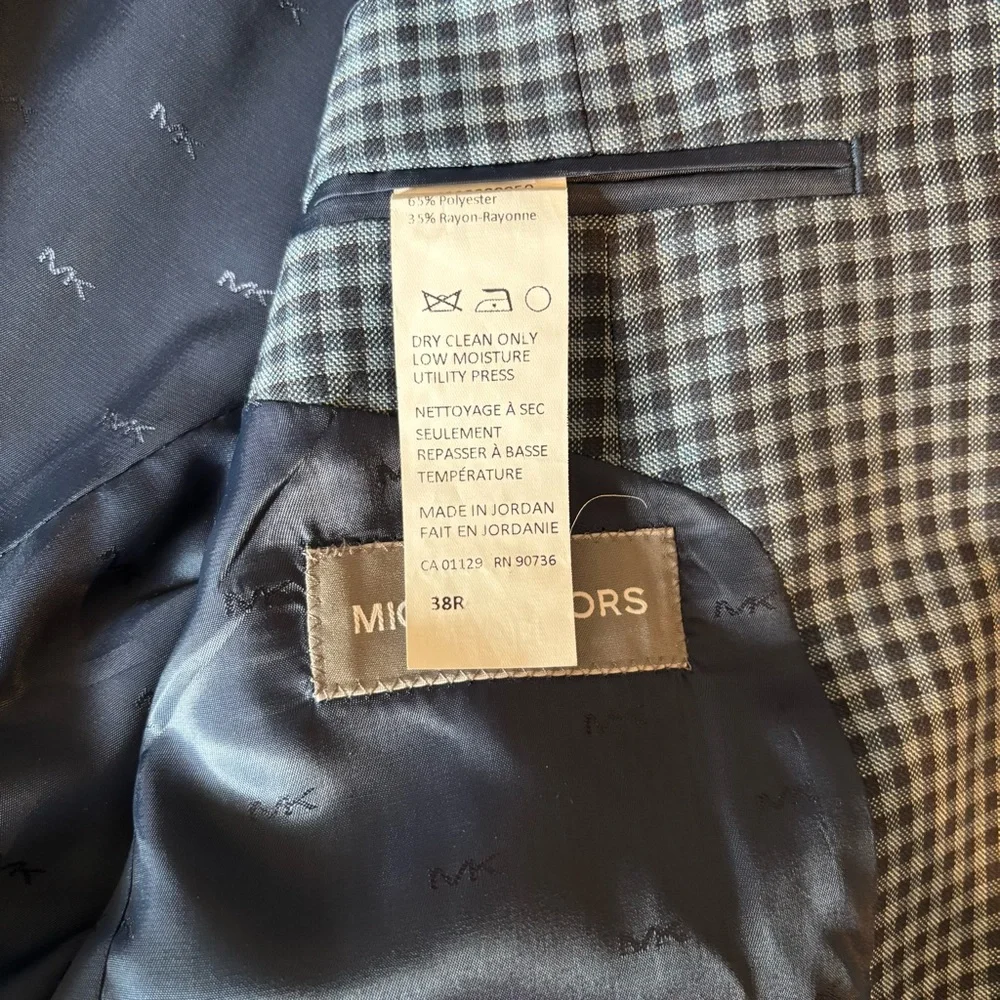 Michael Kors Navy Checkered Blazer size 38R